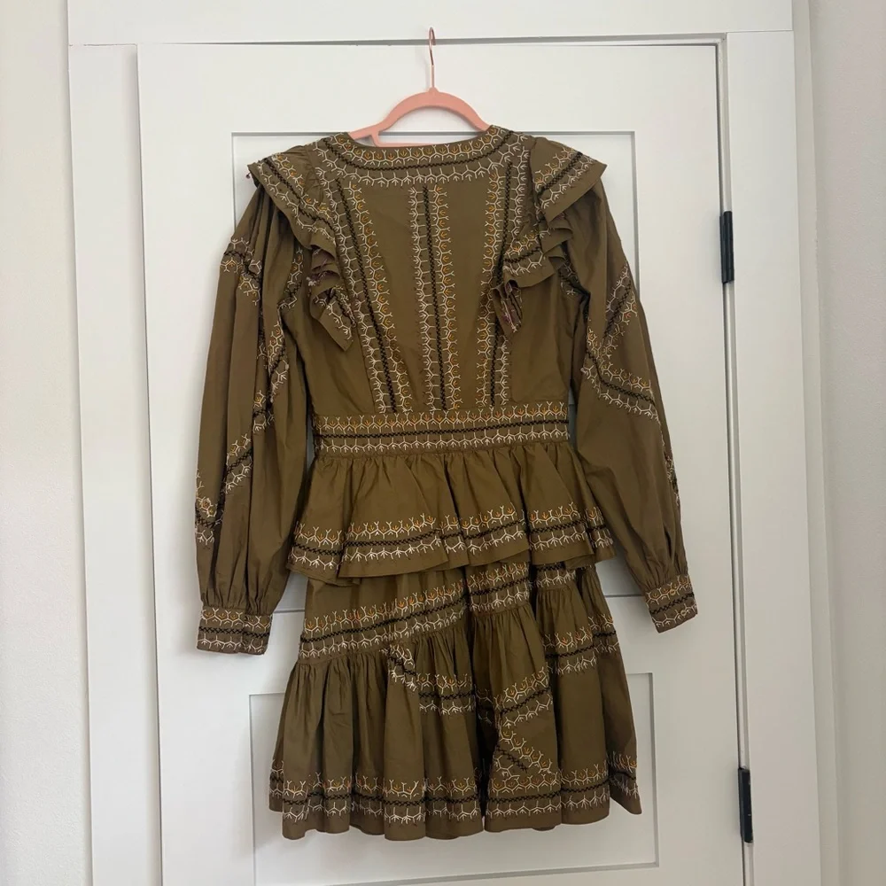 Ulla Johnson Anais Embroidered Ruffle Mini Dress - Picture 9 of 13